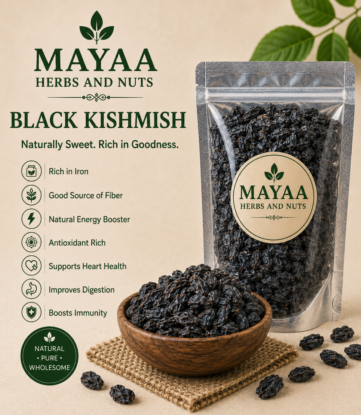 Dried Black Raisins (Premium)